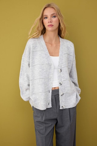 Cardigan oversize - Kaki - Grigio