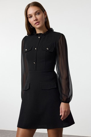 Vestido evasé - Negro