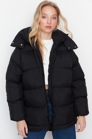 Anorak con capucha - Negro