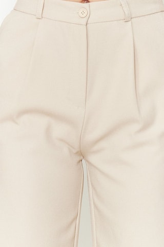 Pantaloni wide legs a vita alta - Beige - Beige