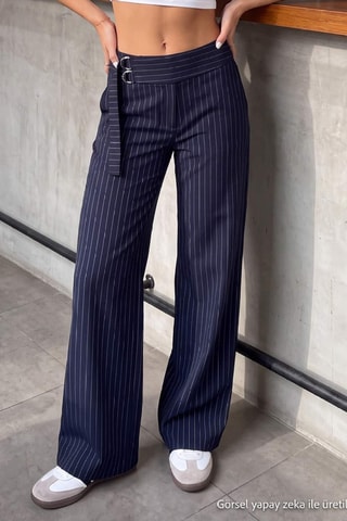 Pantalon wide legs - Bleu foncé