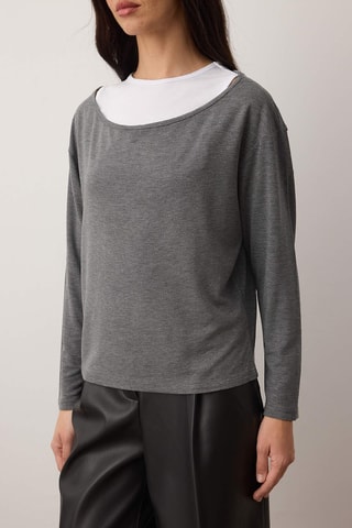 Blusa regular - Grigio