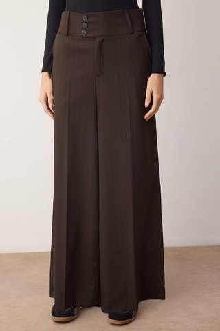 Pantaloni wide legs - Marrone