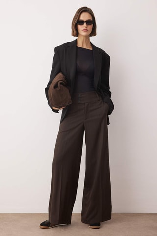 Pantaloni wide legs - Marrone