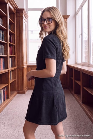 Vestido camisero - Negro