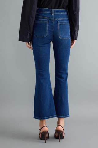 Jeans flare a vita alta - Blu scuro