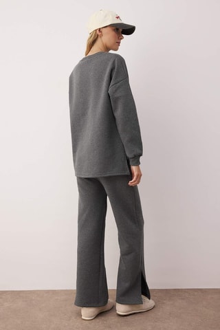Sudadera y pantalón wide leg - Gris