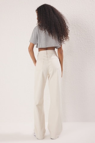 Jeans straight a vita alta - Bianco