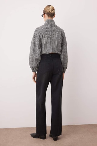 Jeans straight a vita alta - Nero