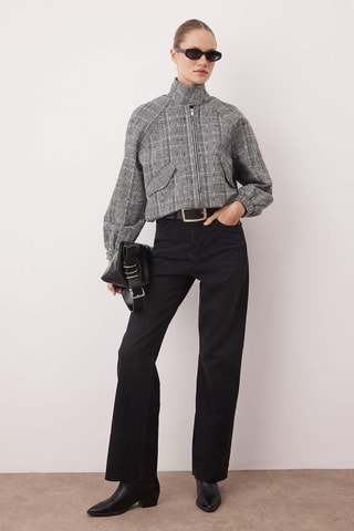 Jeans straight a vita alta - Nero