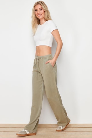 Pantalon taille haute - Kaki