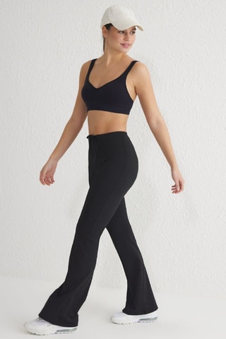 Pantaloni sportivi a vita alta - Nero - Nero