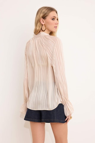 Camisa anudada - Beige