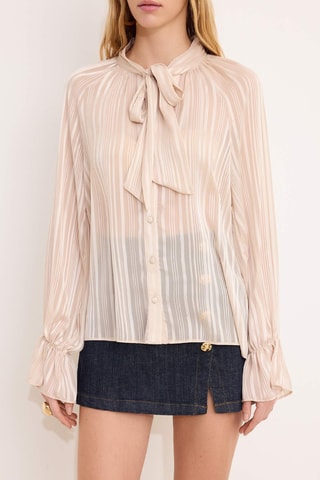 Camisa anudada - Beige
