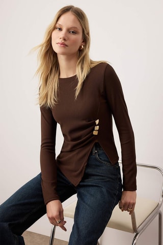 Top slim - Marrone - Marrone