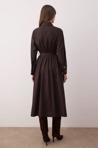 Vestido camisero - Marrón oscuro