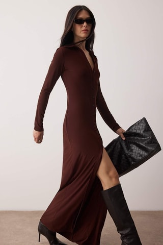 Vestido camisero - Marrón