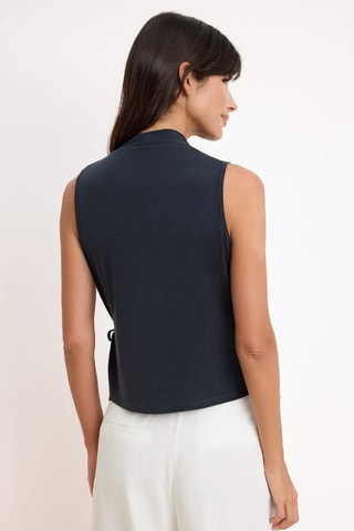 Blusa regular senza maniche - Grigio scuro