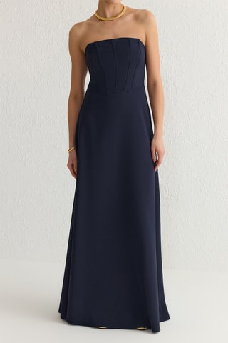 Abito bustier - Navy - Blu