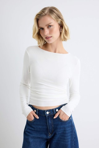 2 tops drapés - Noir et écru