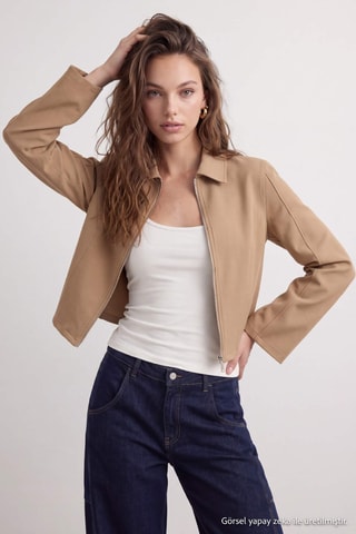 Chaqueta slim fit - Beige