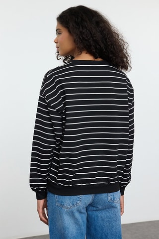 Felpa regular - Nero - Bianco e nero