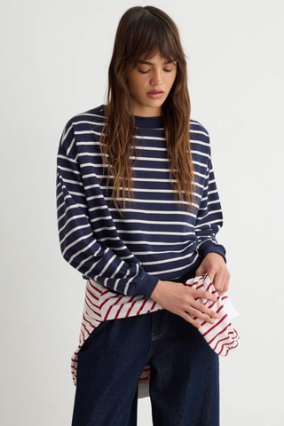 Felpa regular - Nero - Blu scuro