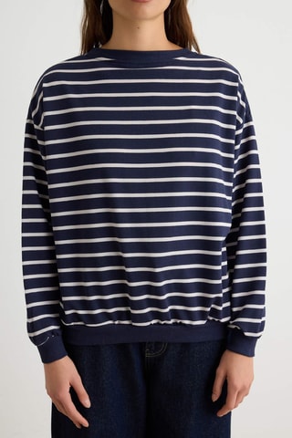 Felpa regular - Nero - Blu scuro