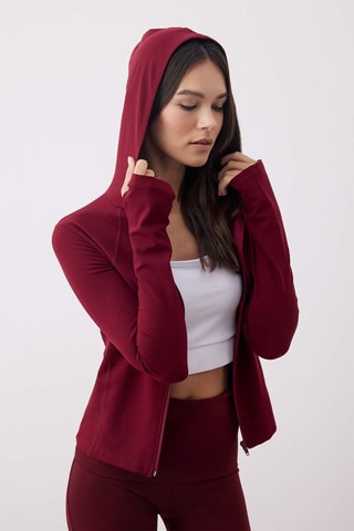 Giacca con cappuccio - Bordeaux - Rosso