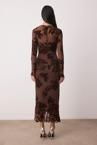Vestido midi - Marrón