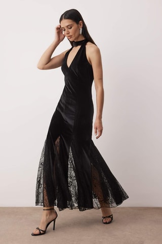 Vestido largo sin mangas - Negro