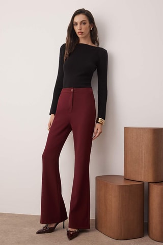 Pantaloni a vita alta - Bordeaux