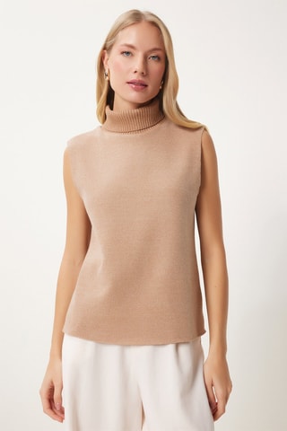 Maglia senza maniche - Beige