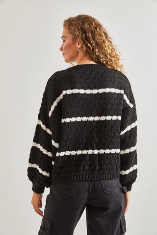 Pull regular - Noir et blanc