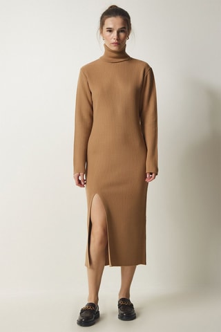 Vestido jersey - Marrón