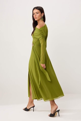 Abito midi - Multicolore - Verde scuro