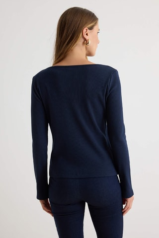 Blusa regular senza maniche - Blu scuro