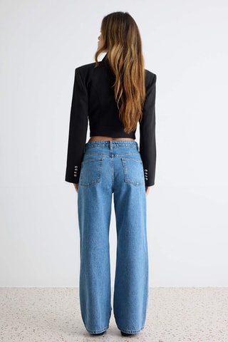 Jeans wide legs a vita alta - Blu