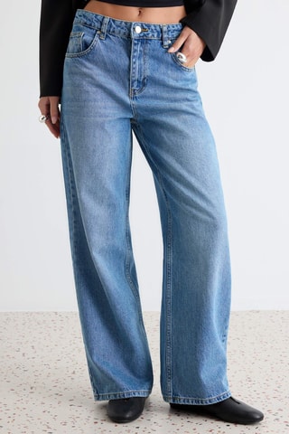 Jeans wide legs a vita alta - Blu