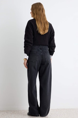 Jeans wide legs a vita alta - Nero