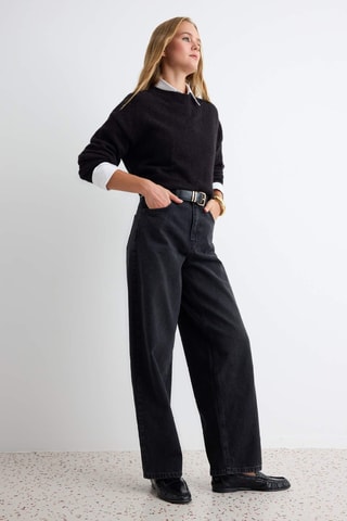 Jeans wide legs a vita alta - Nero