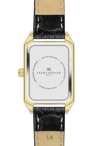Montre à quartz en cuir Sarner - Noir et doré