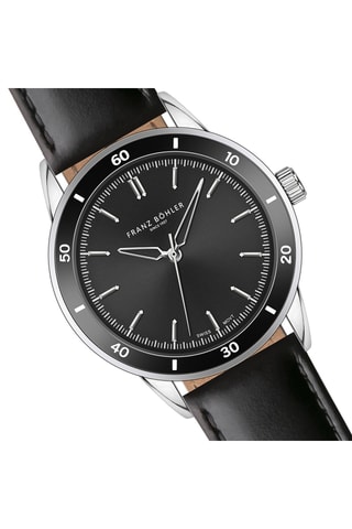 Montre à quartz en cuir Katzensee - Noir