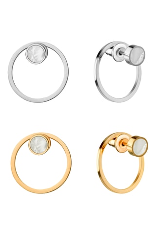 2 paires de boucles d'oreilles Emilia - Doré et argenté