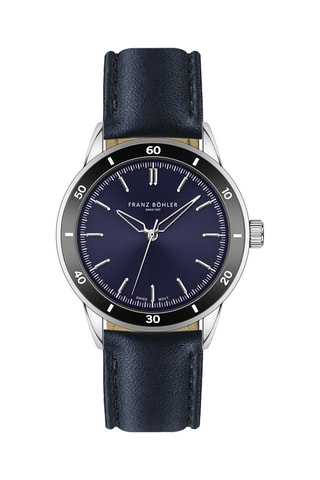 Montre à quartz en cuir Sihl - Noir et argenté