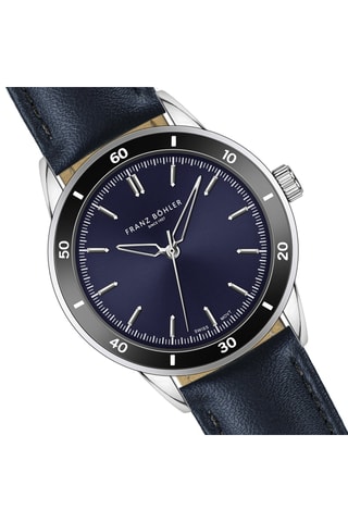 Montre à quartz en cuir Sihl - Noir et argenté