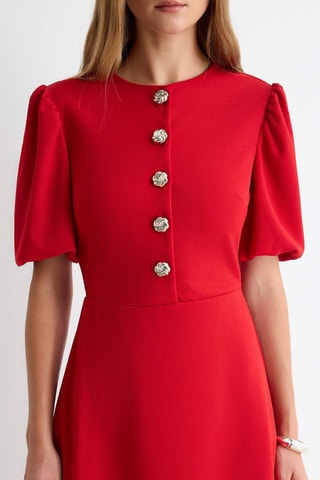 Vestido trapecio - Rojo