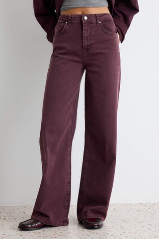 Vaquero wide leg de tiro alto - Burdeos