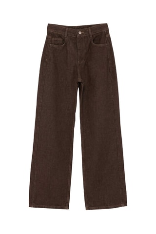 Vaquero wide leg de tiro alto - Marrón