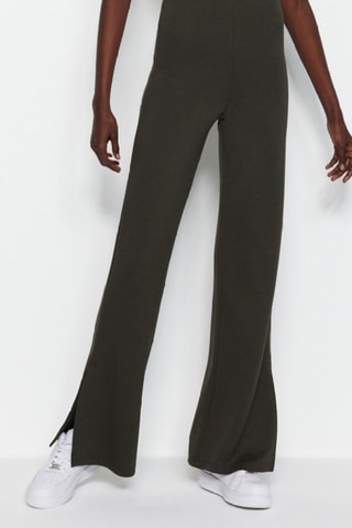 Pantalón flare de tiro alto - Verde